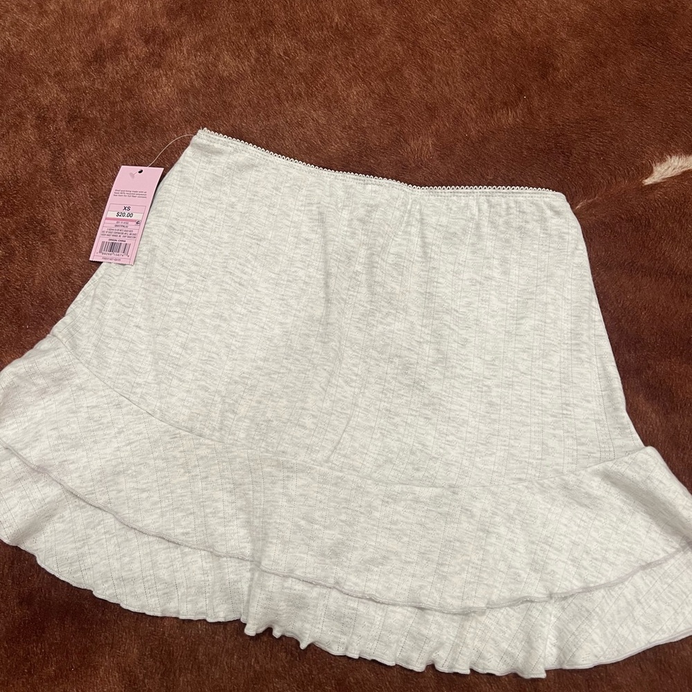 Wild Fable Grey Ruffle Mini Skirt - Picture 2 of 6